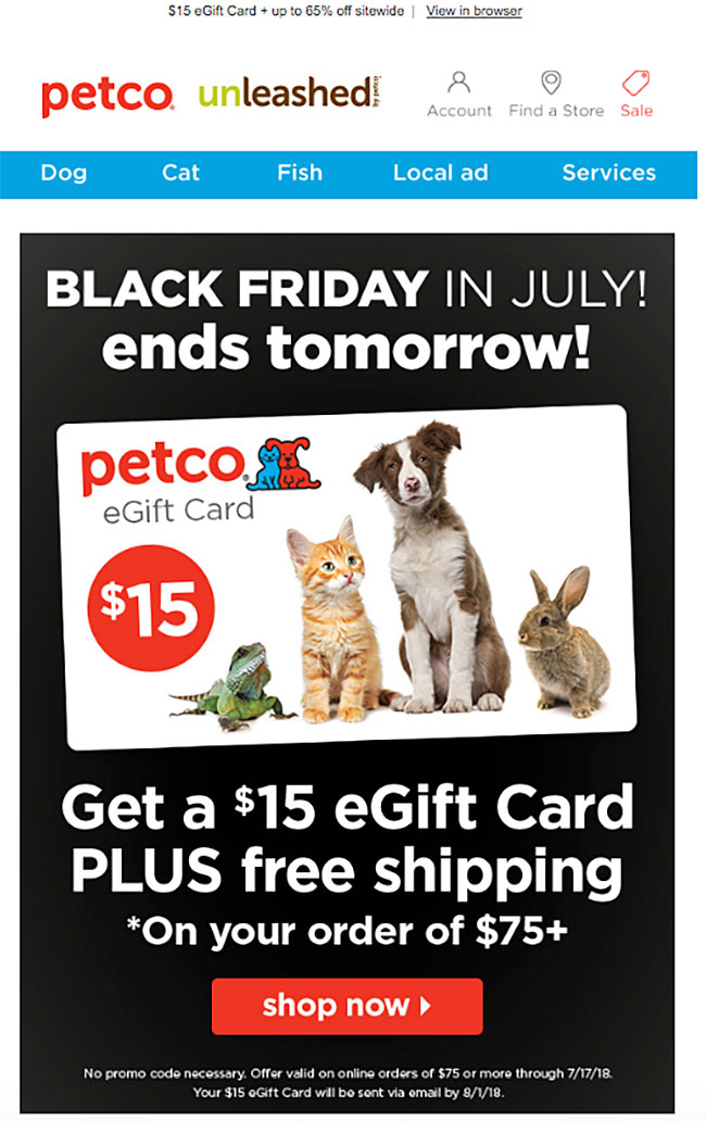 Petco 2018 black store friday