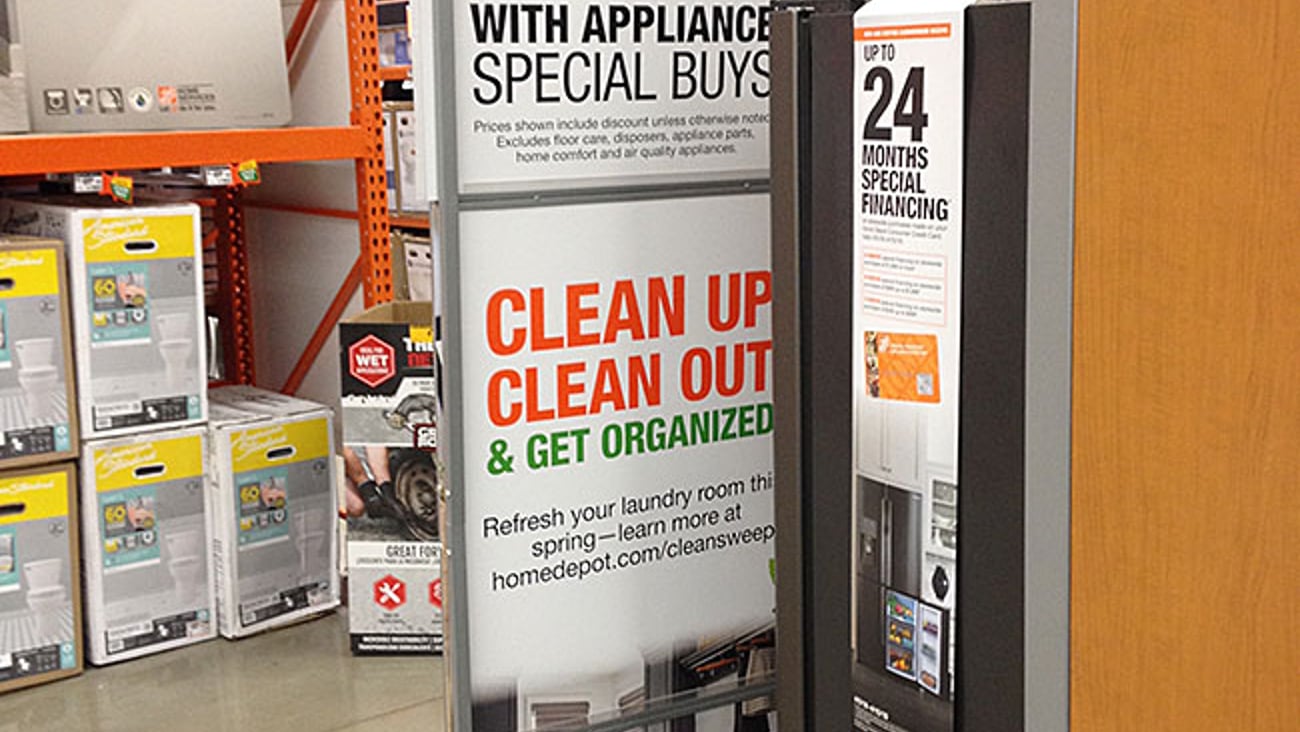 Home Depot 'Spring Black Friday' Stanchion Sign