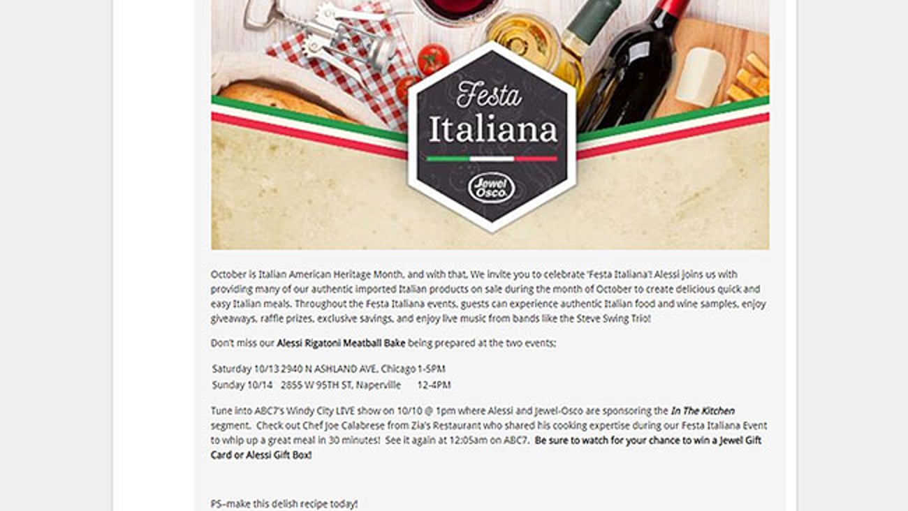 Jewel-Osco 'Italian Heritage Month with Alessi' Blog Post