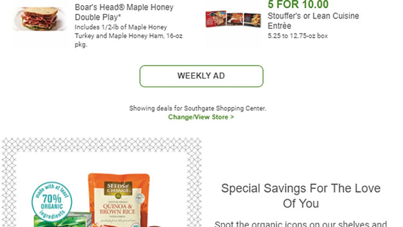 Publix 'Organic Icons' Email Ad