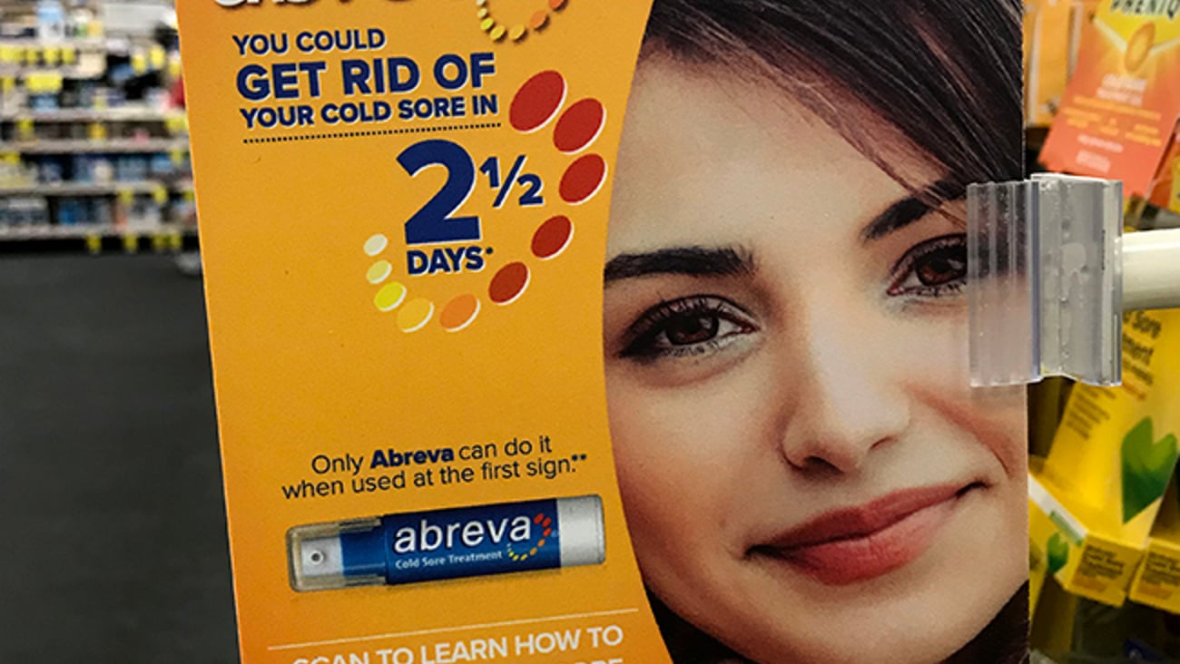 Abreva 'Scan to Learn' Shelf Talker