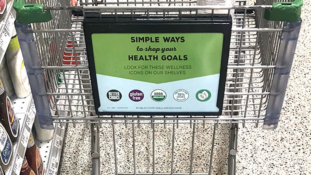 Publix 'Wellness Icons' Shopping Cart Sign