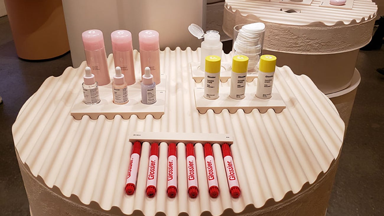 Glossier Table Display