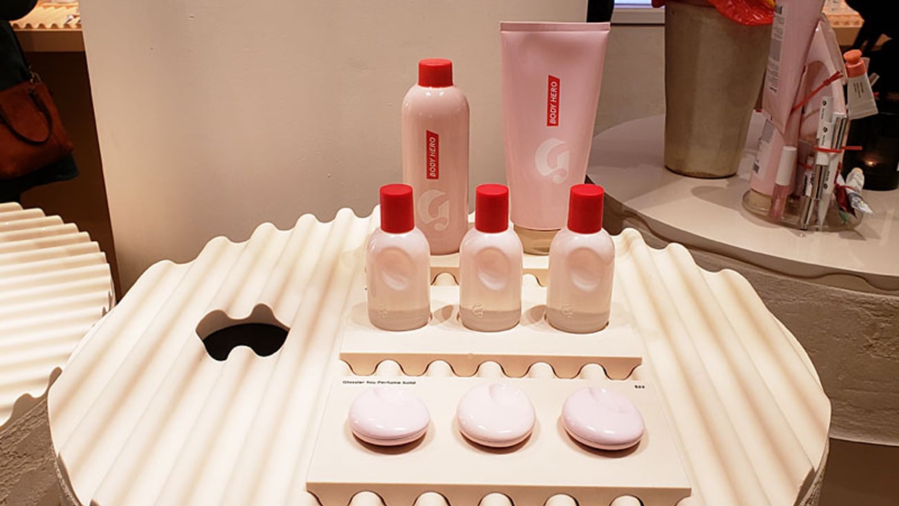 Glossier Table Display