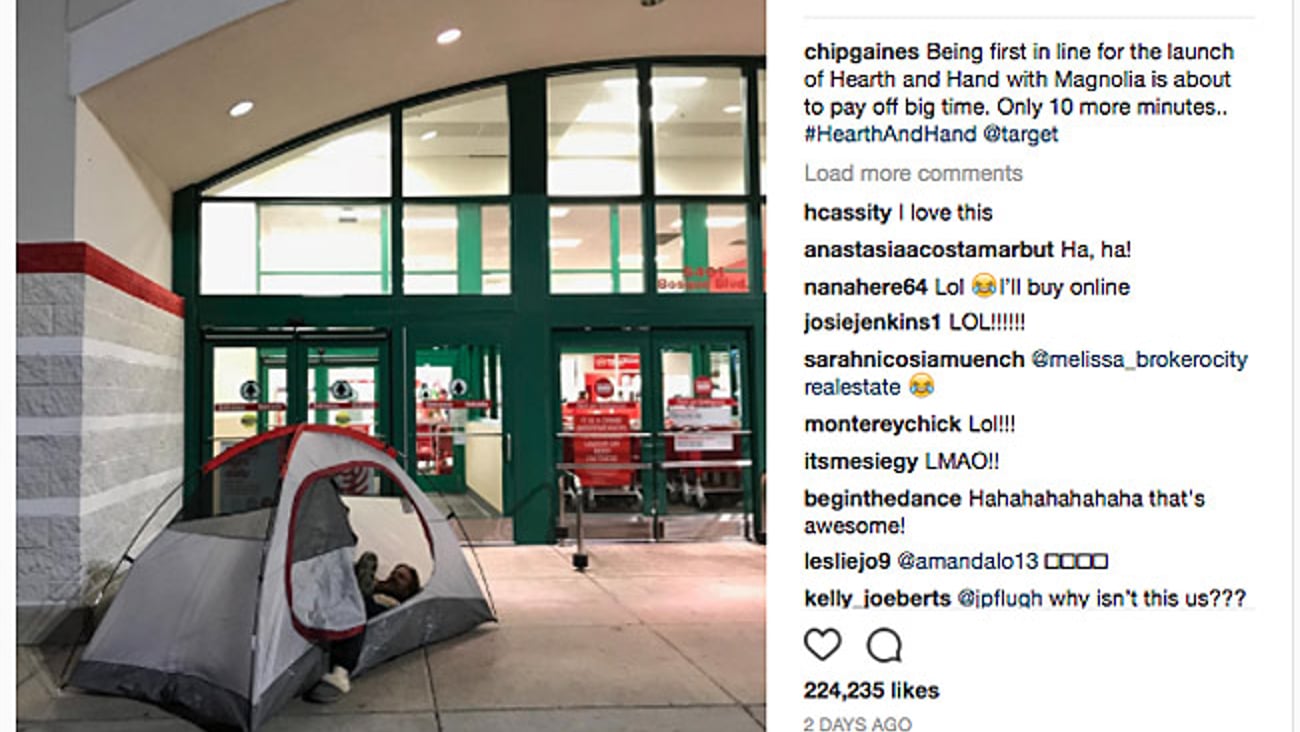 Chip Gaines Target 'First in Line' Instagram Update