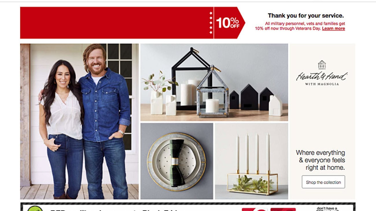 Target Hearth & Hand with Magnolia Leaderboard Ad