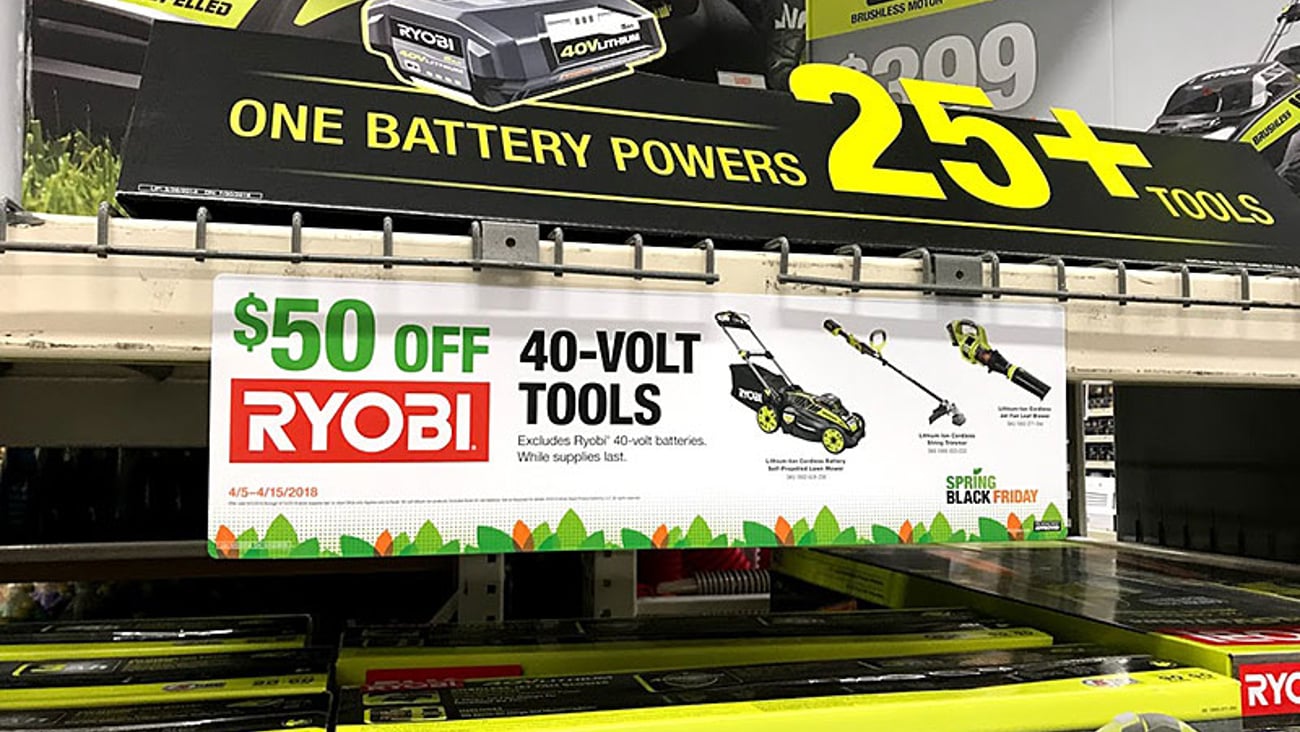 Ryobi 'Spring Black Friday' Sign