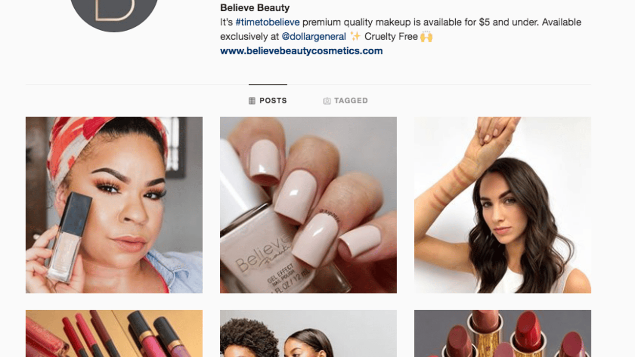 Believe Beauty Instagram Page