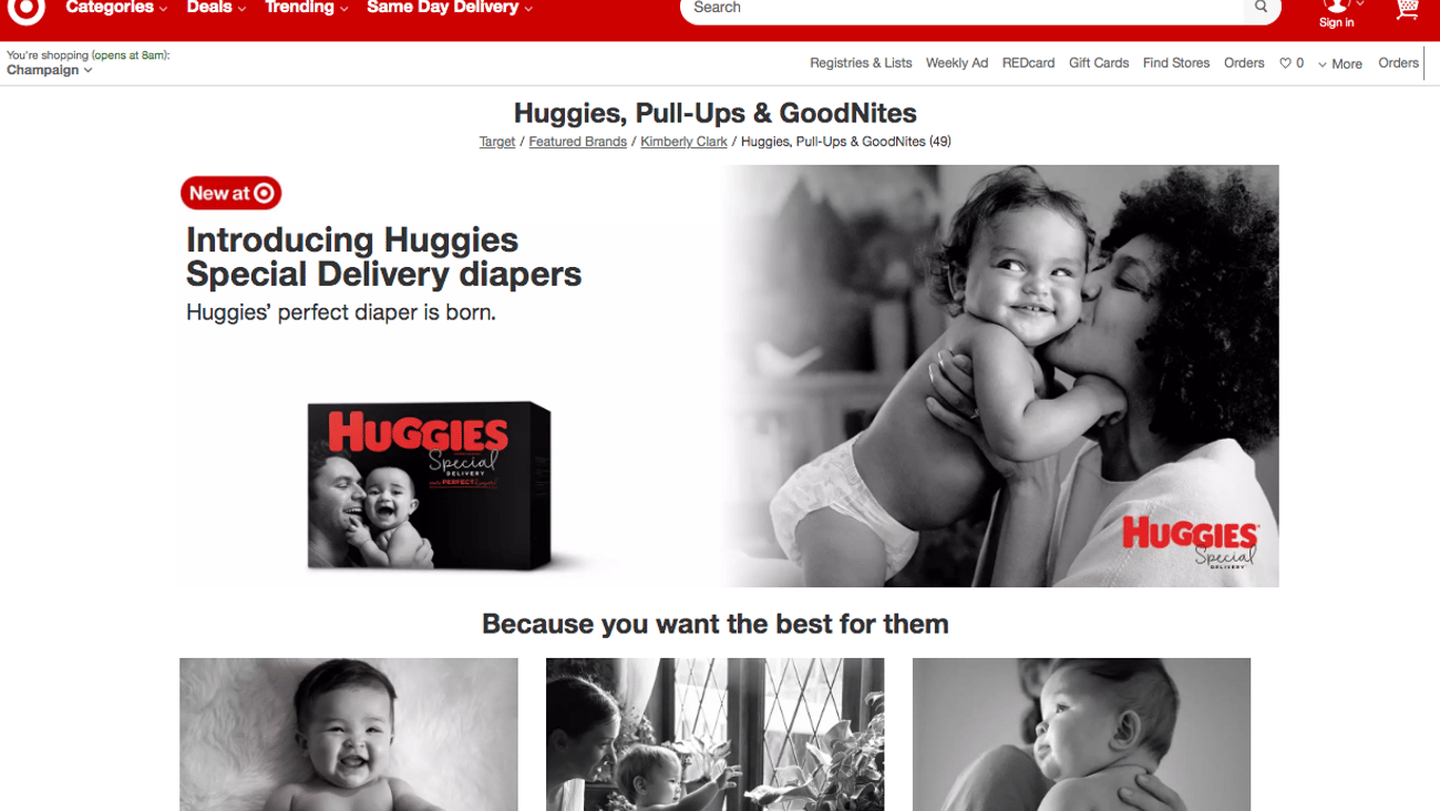 Target Huggies Special Delivery Landing Page