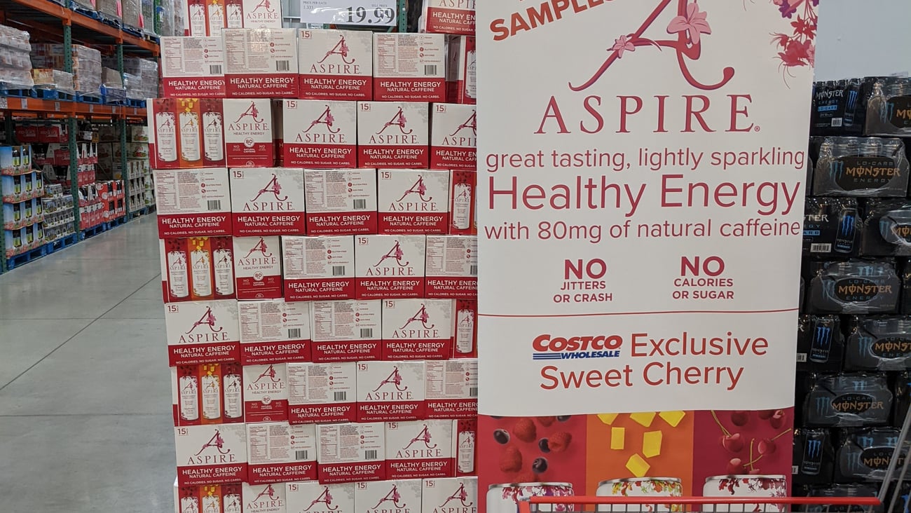 Aspire Drinks Costco 'Free Samples' Standee