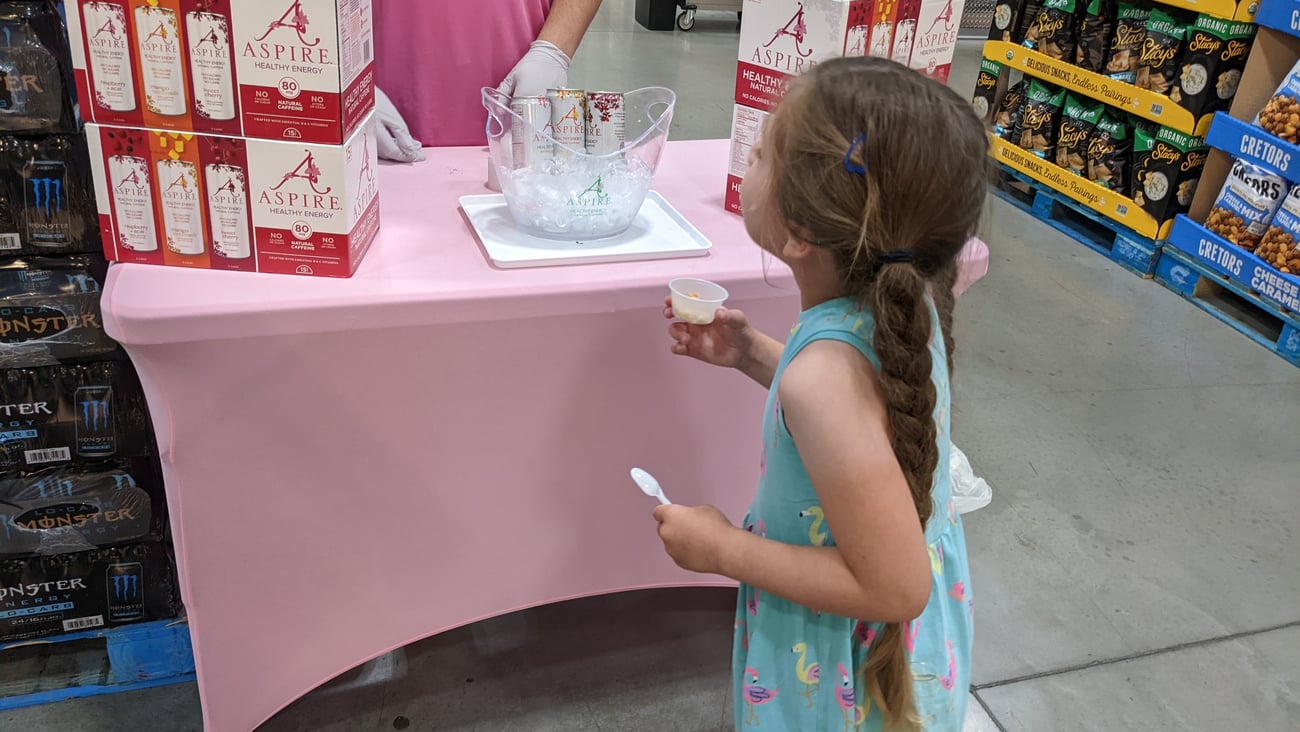 Aspire Drinks Costco Sampling Station