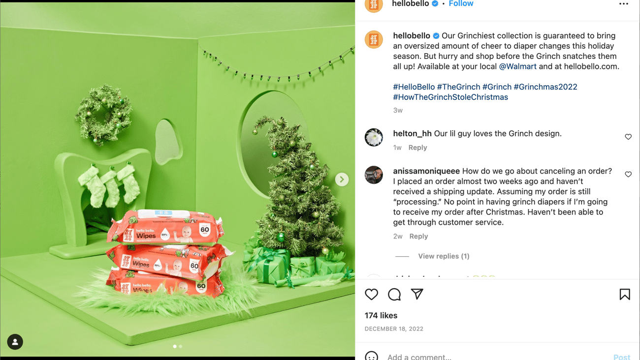 Hello Bello Walmart 'How the Grinch Stole Christmas' Instagram Update