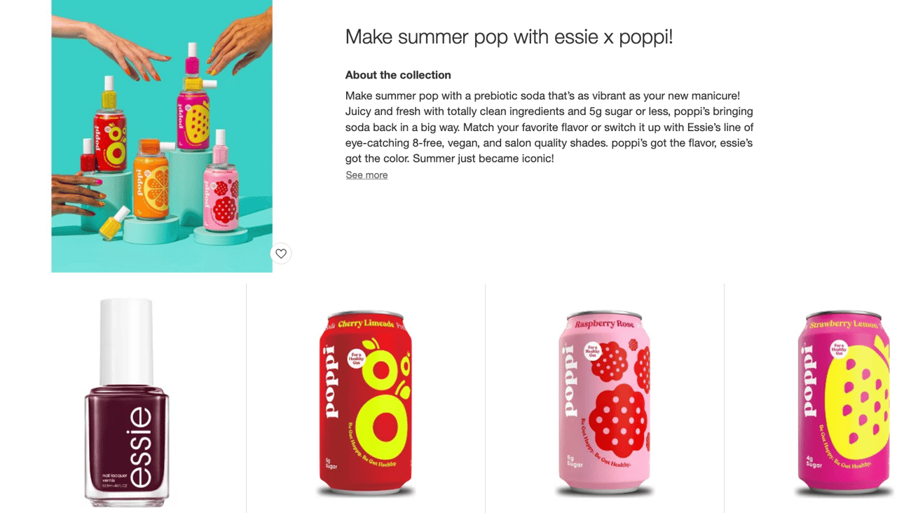 Target Essie x Poppi Promotional Page