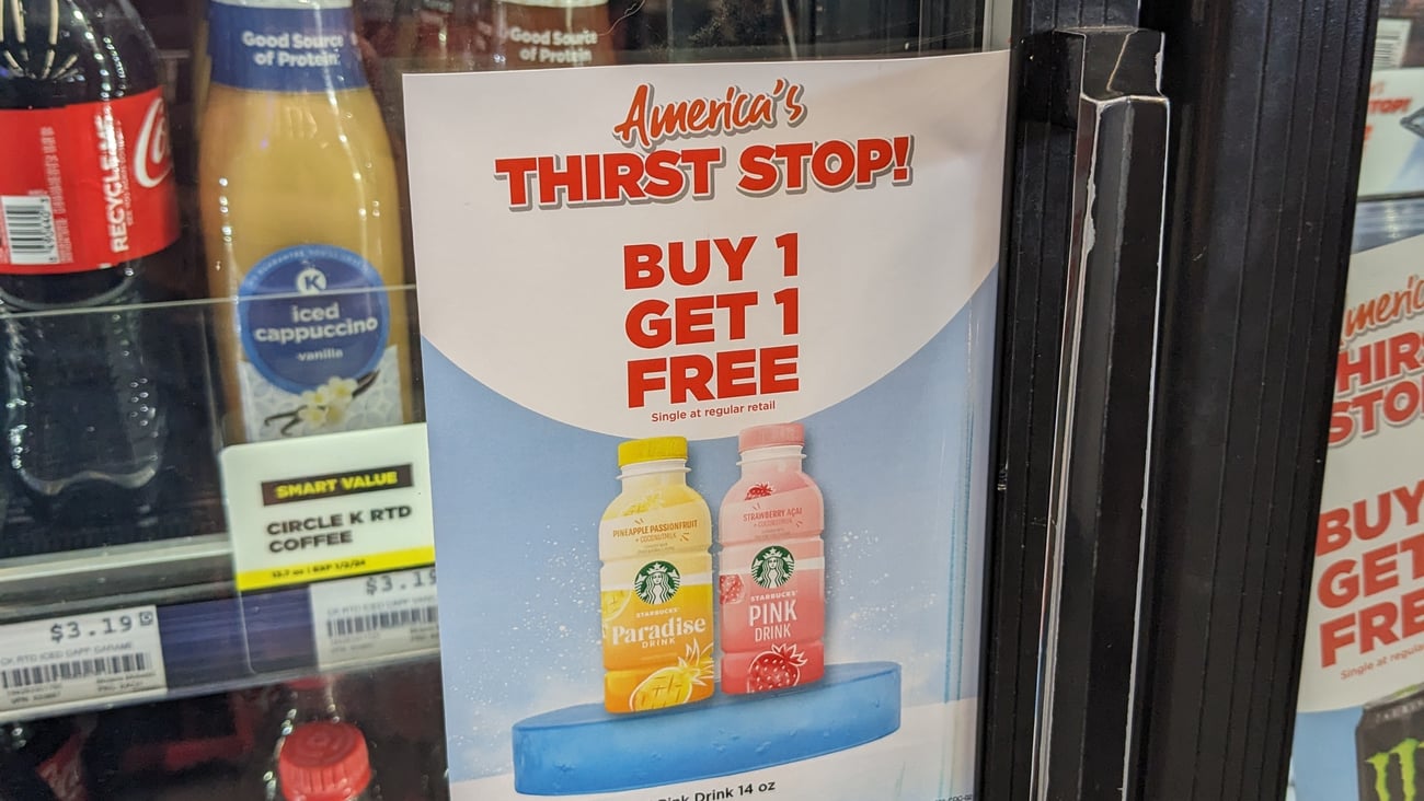 Circle K Starbucks 'America's Thirst Stop' Cooler Cling