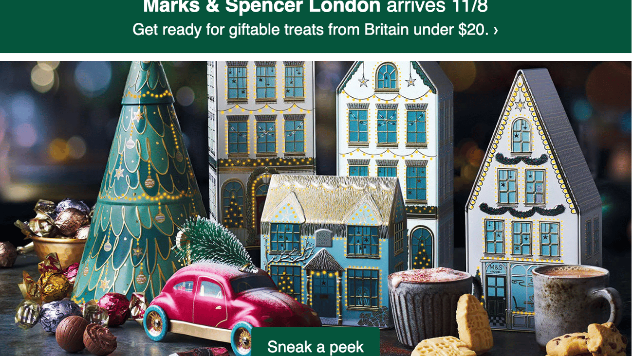 Target Marks & Spencer London 'Giftable Treats' Email Ad