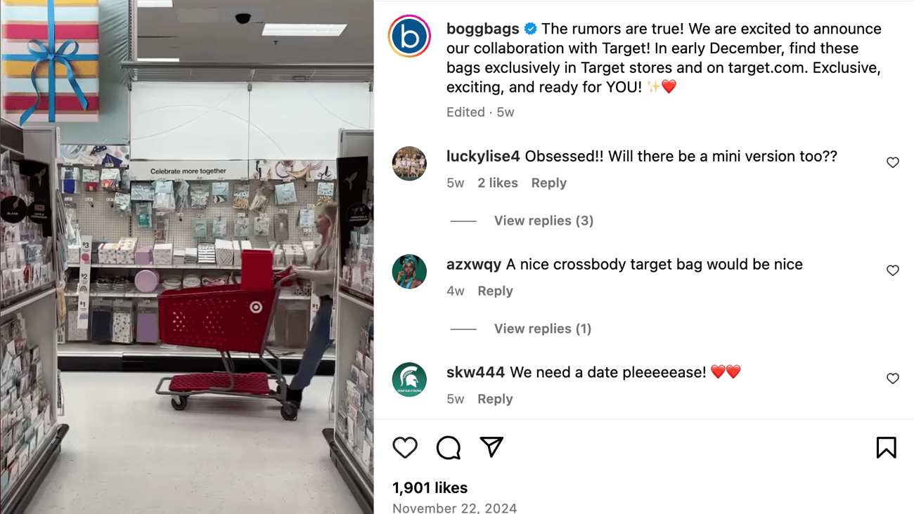 Bogg Target 'The Rumors are True' Instagram Update