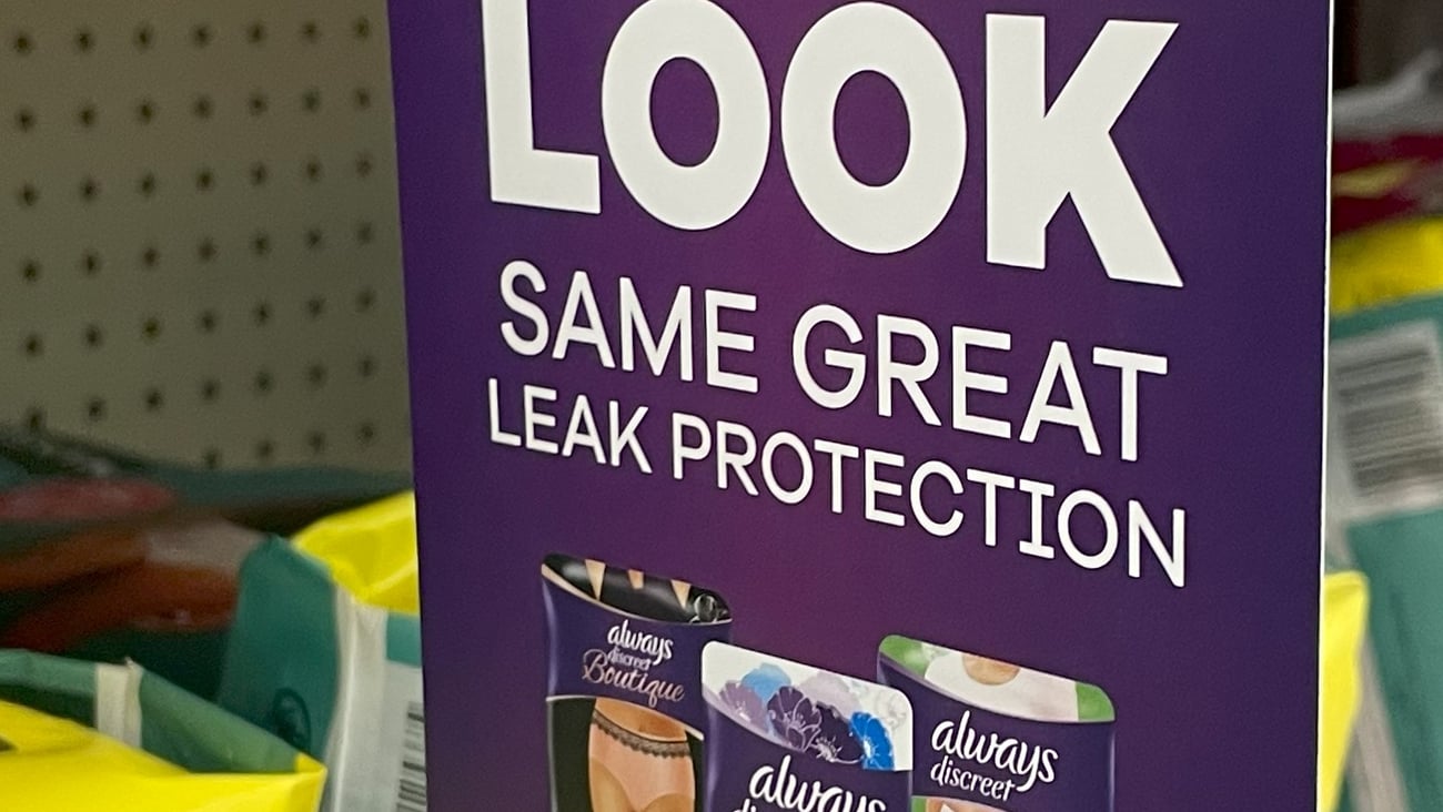 Always Discreet 'New Look' Shelf Talker