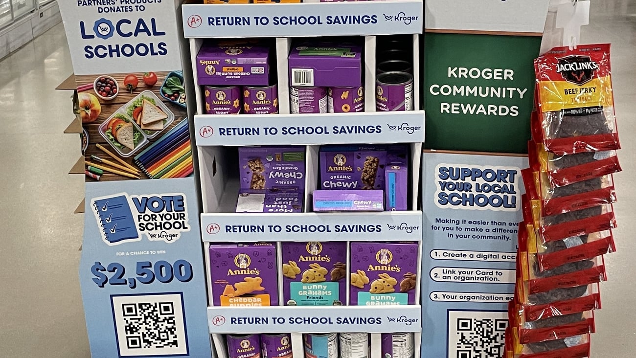 Kroger Return to School Savings Pallet Display