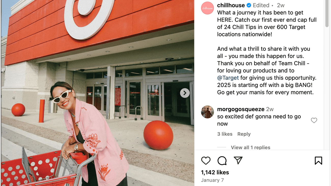 Chillhouse Target 'What a Journey' Instagram Update