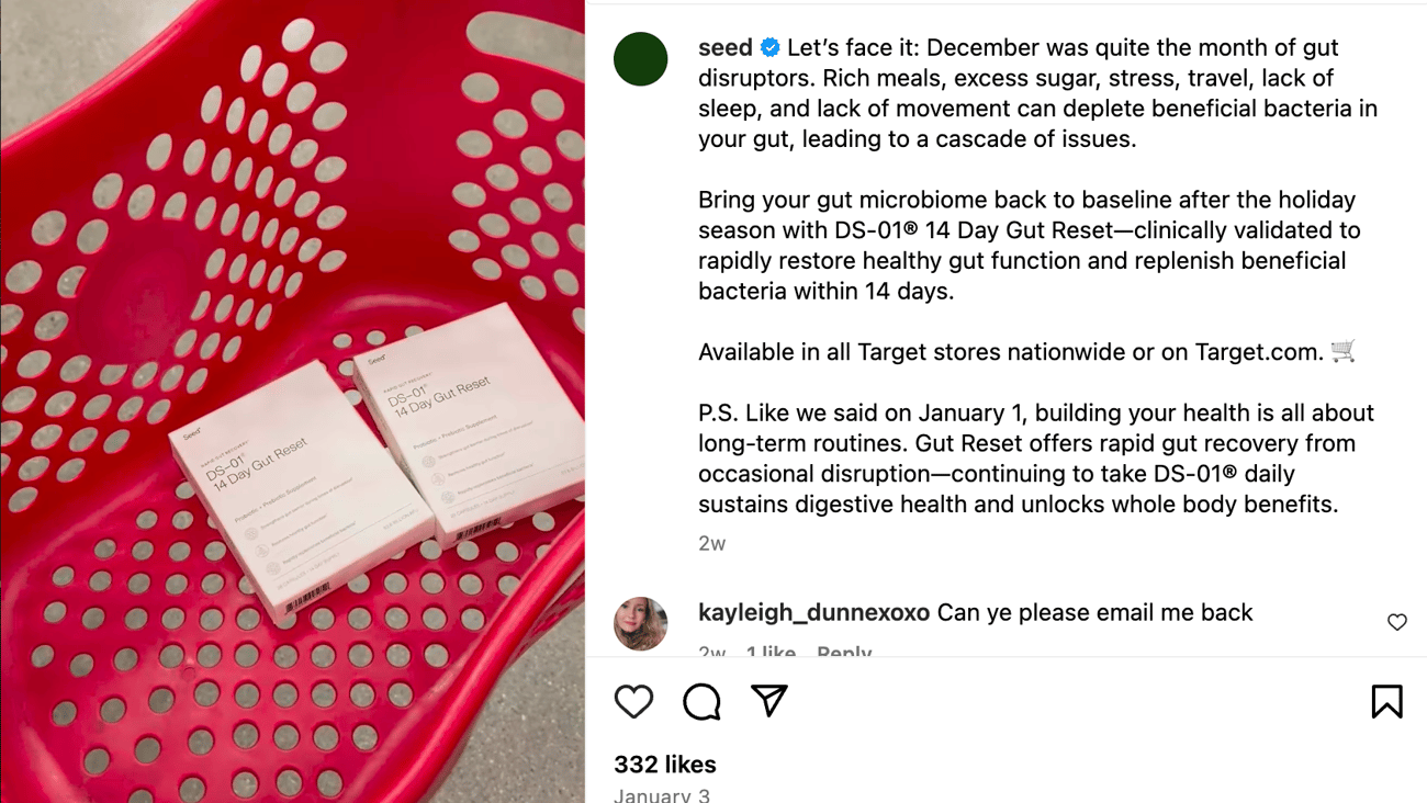 Seed Target 'Let's Face It' Instagram Update