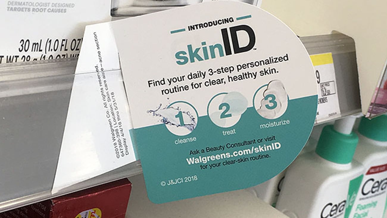 Walgreens introduces SkinID via in-store signage in 2018.