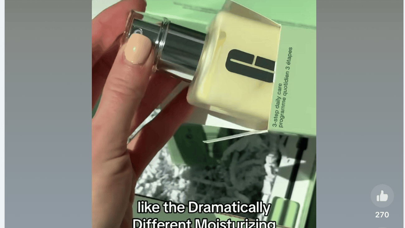 Amazon Clinique 'Skip the Makeup Counter' Facebook Reel 2024