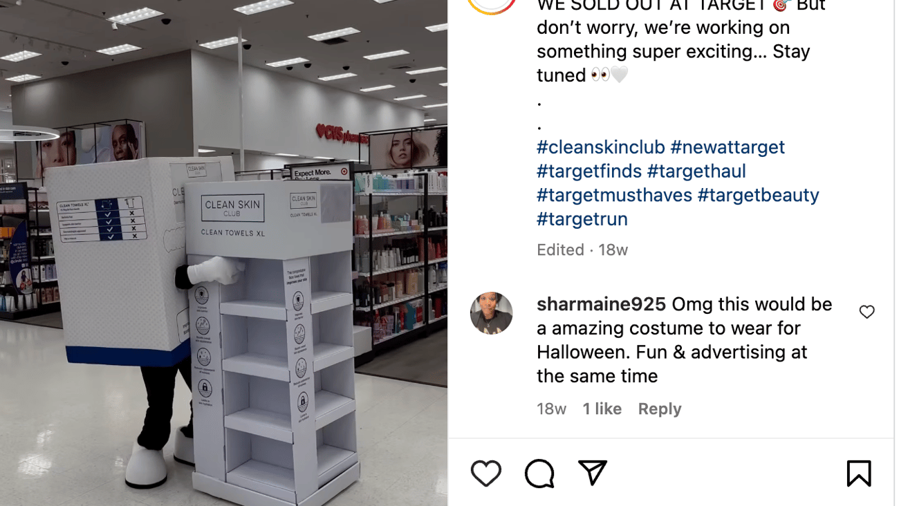 Clean Skin Club Target 'Don't Worry' Instagram Update