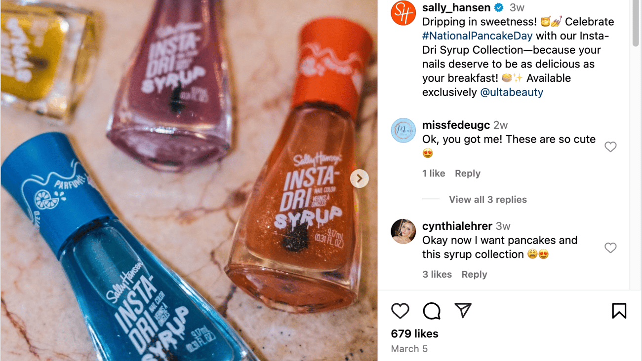 Sally Hansen Ulta 'Dripping in Sweetness' Instagram Update