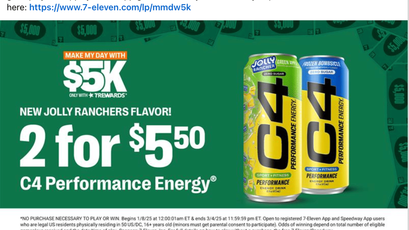 7-Eleven C4 'Make My Day with $5K' Facebook Update