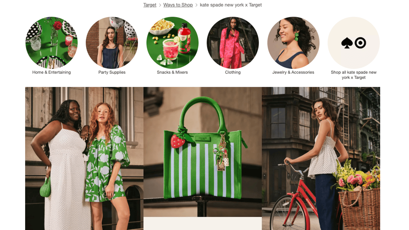 Kate Spade New York x Target Web Page