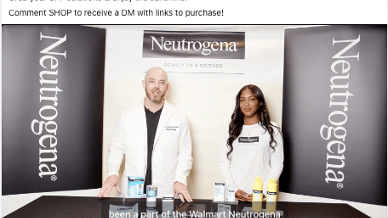 Walmart Neutrogena 'Grab Your SPF' Facebook Update
