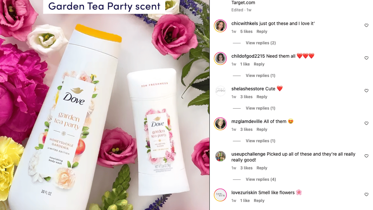 Dove Garden Tea Party Target Instagram Update