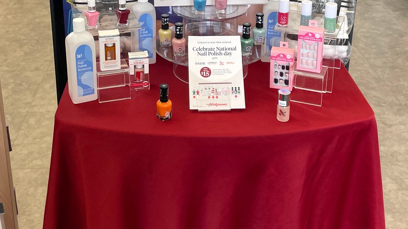 Walgreens 'National Nail Polish Day' Table Display