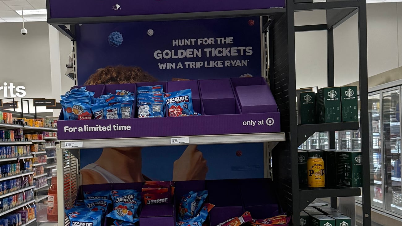 Target Joyrite 'Hunt for the Golden Tickets' Endcap Display
