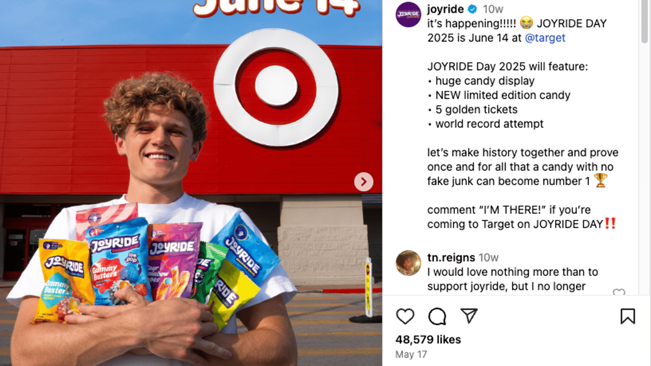 Joyride Target 'Let's Make History Together' Instagram Update