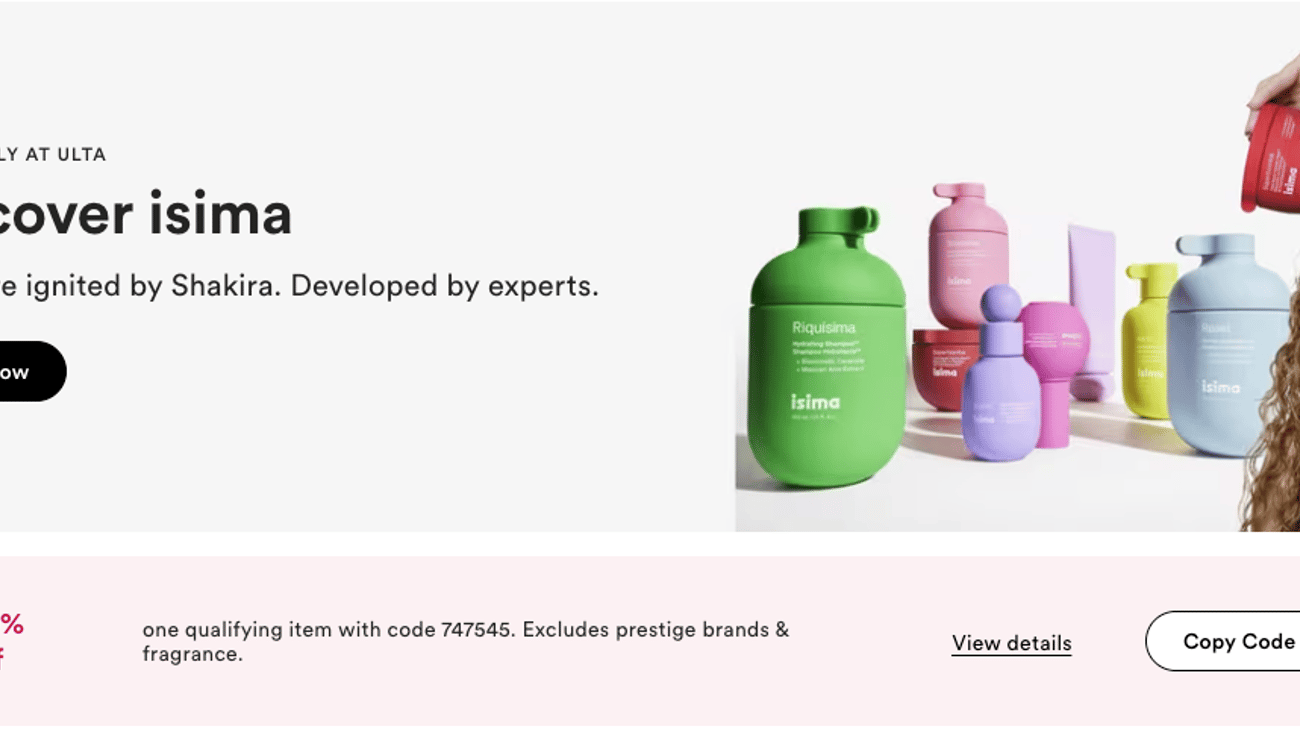 Ulta Isima 'Hair Care Ignited by Shakira' Display Ad