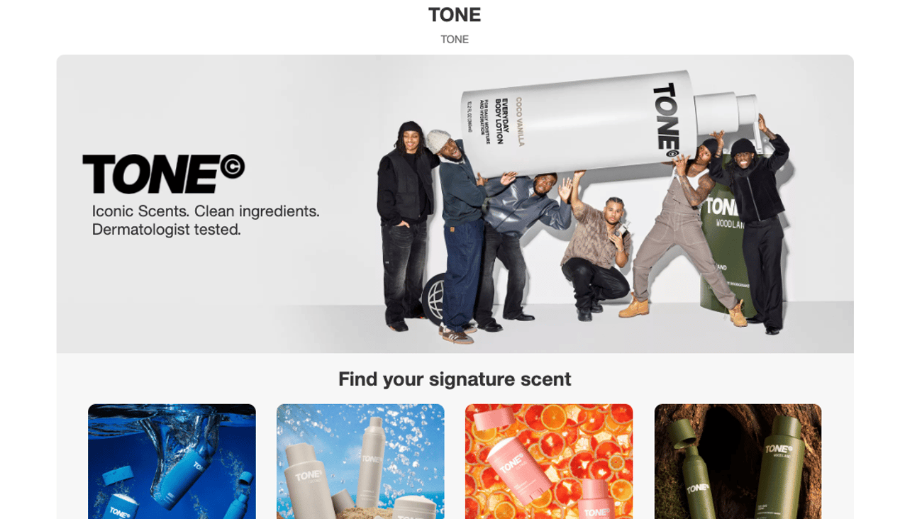 Target Tone 'Find Your Signature Scent' Web Page