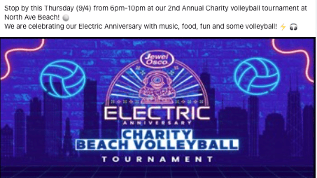 Jewel-Osco 'Electric Anniversary' Facebook Update