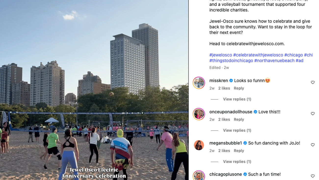 Jewel-Osco 'Electric Anniversary Celebration' Instagram Update