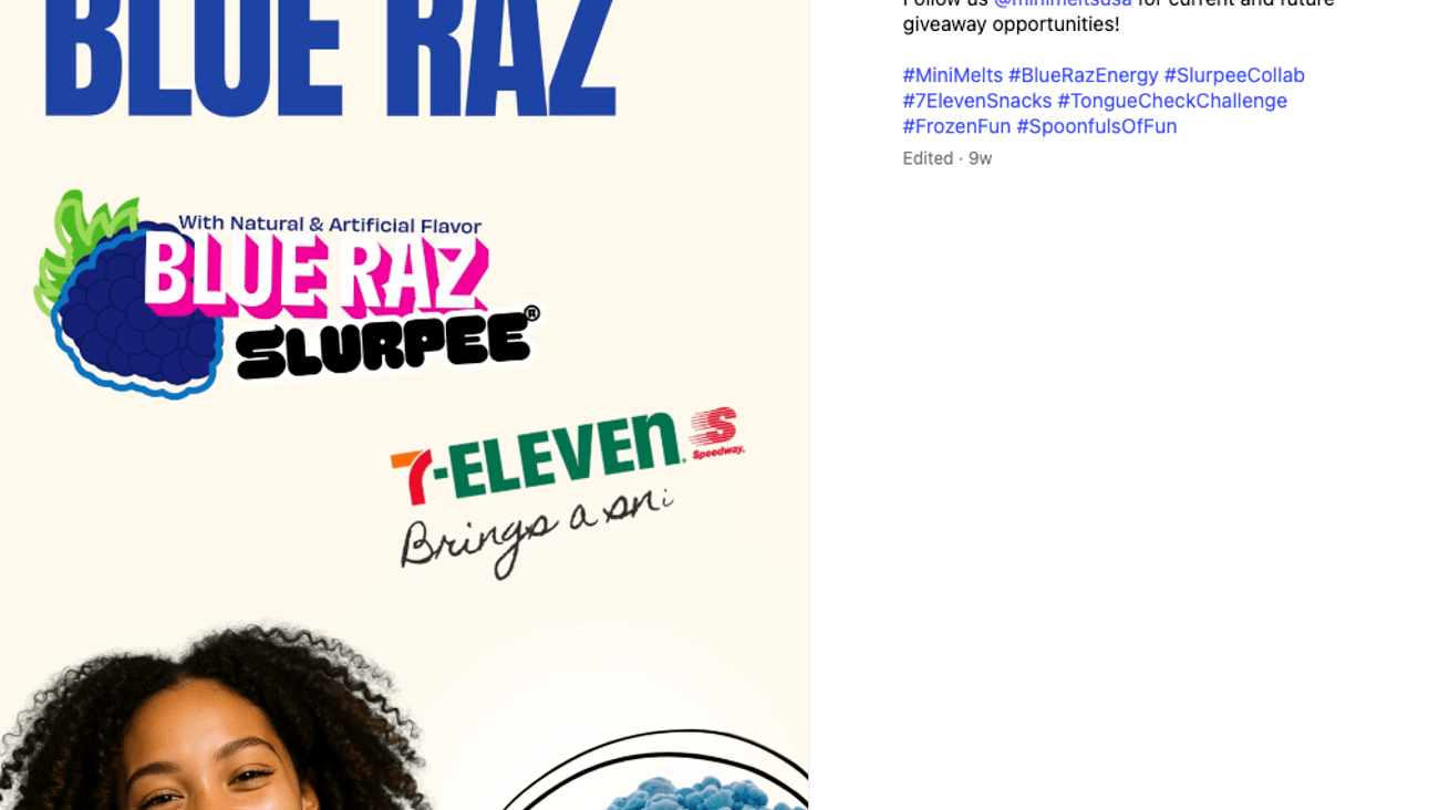 Mini Melts Blue Raz Slurpee 7-Eleven Instagram Update