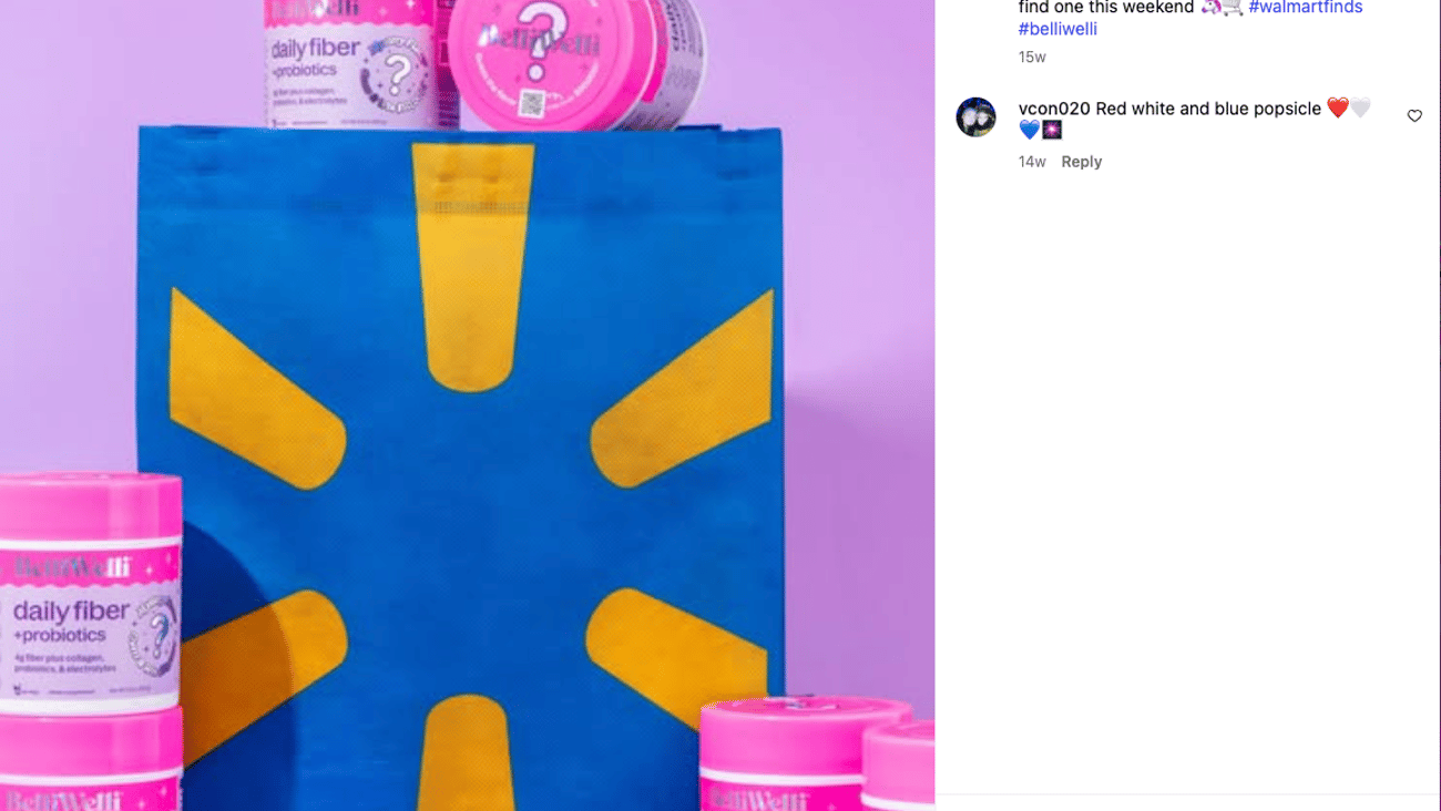 BelliWelli Mystery Flavor Walmart Instagram Update