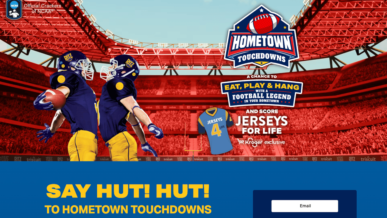 Nabisco Kroger 'Hometown Touchdowns' Web Page