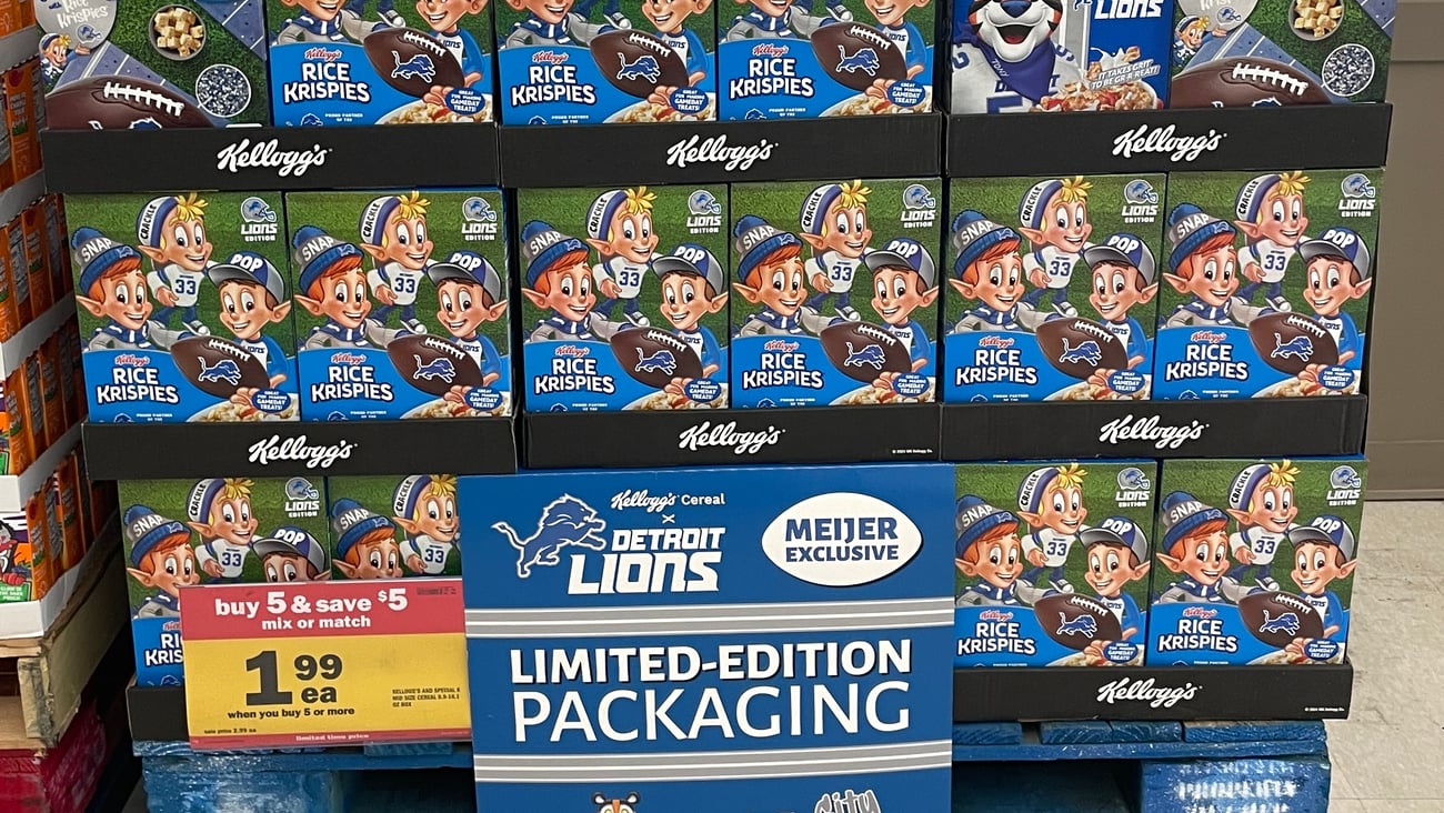 Kellogg's Meijer Detroit Lions Pallet Display