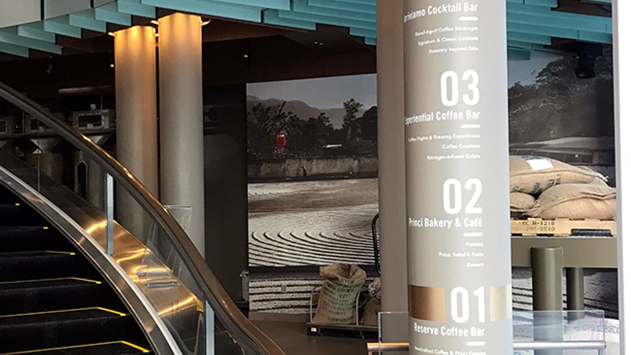 Starbucks Reserve Roastery Navigational Pillar