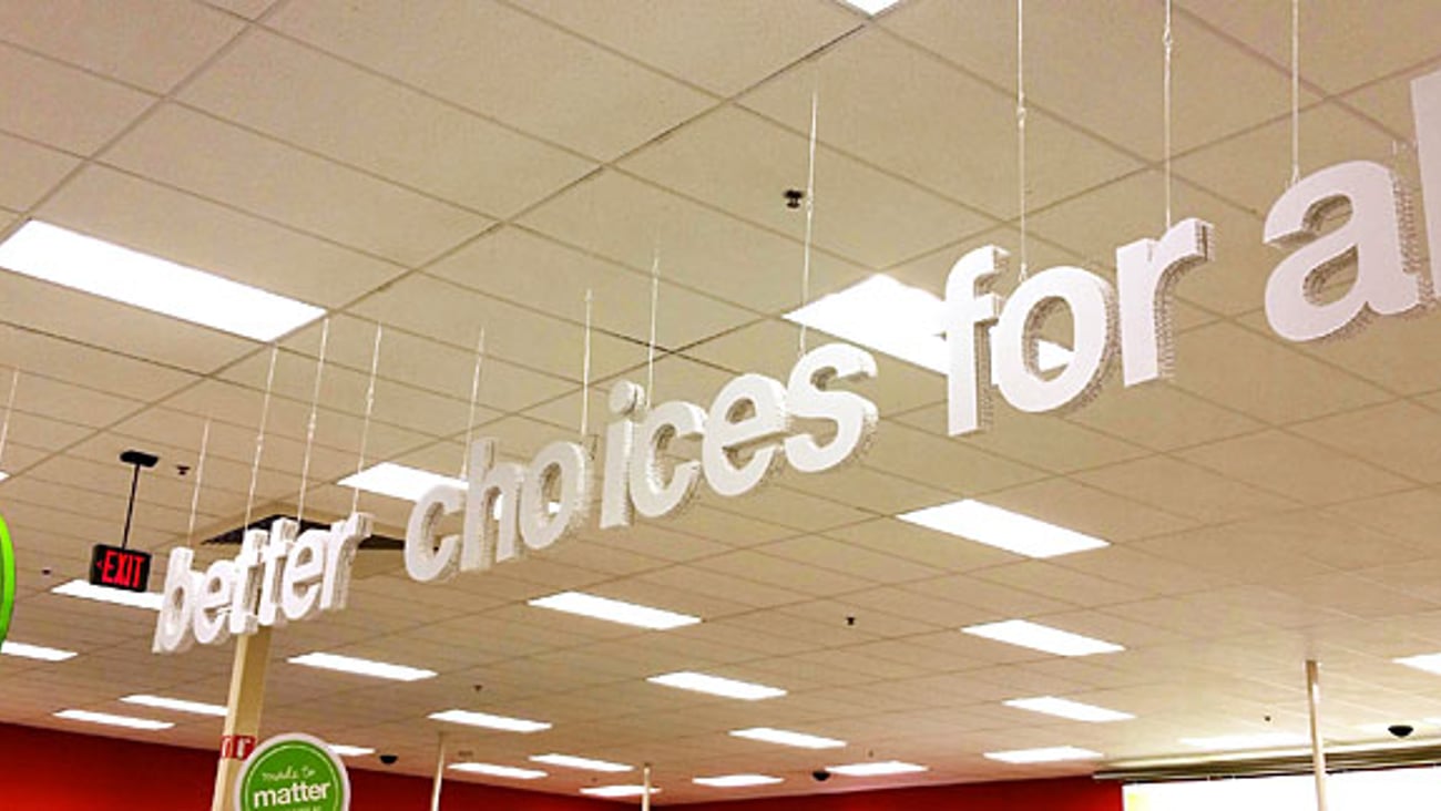 Target 'Better Choices for All' Ceiling Sign