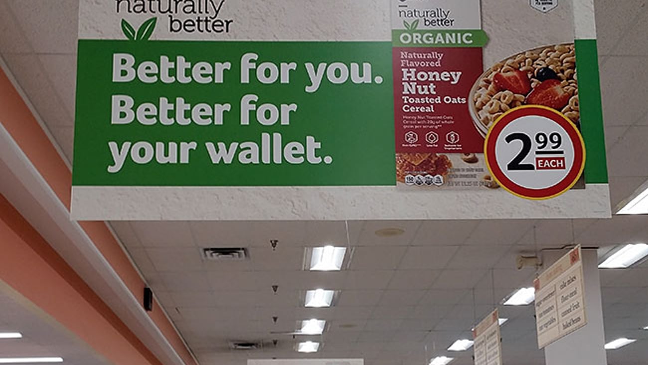 Naturally Better 'Better for You' Ceiling Signs