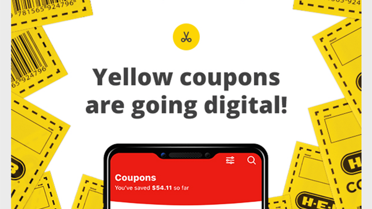 H-E-B 'Yellow Coupons Are Going Digital' Email