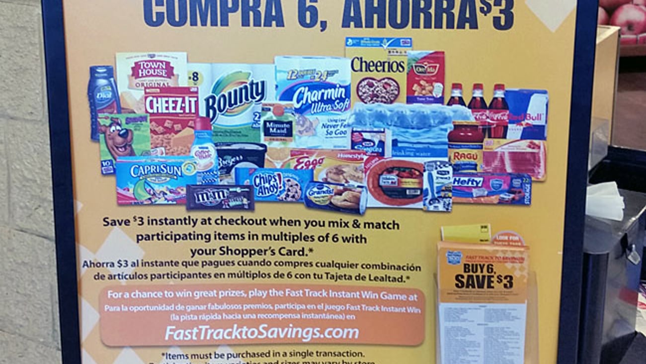 Kroger 'Fast Track to Savings' Stanchion Sign