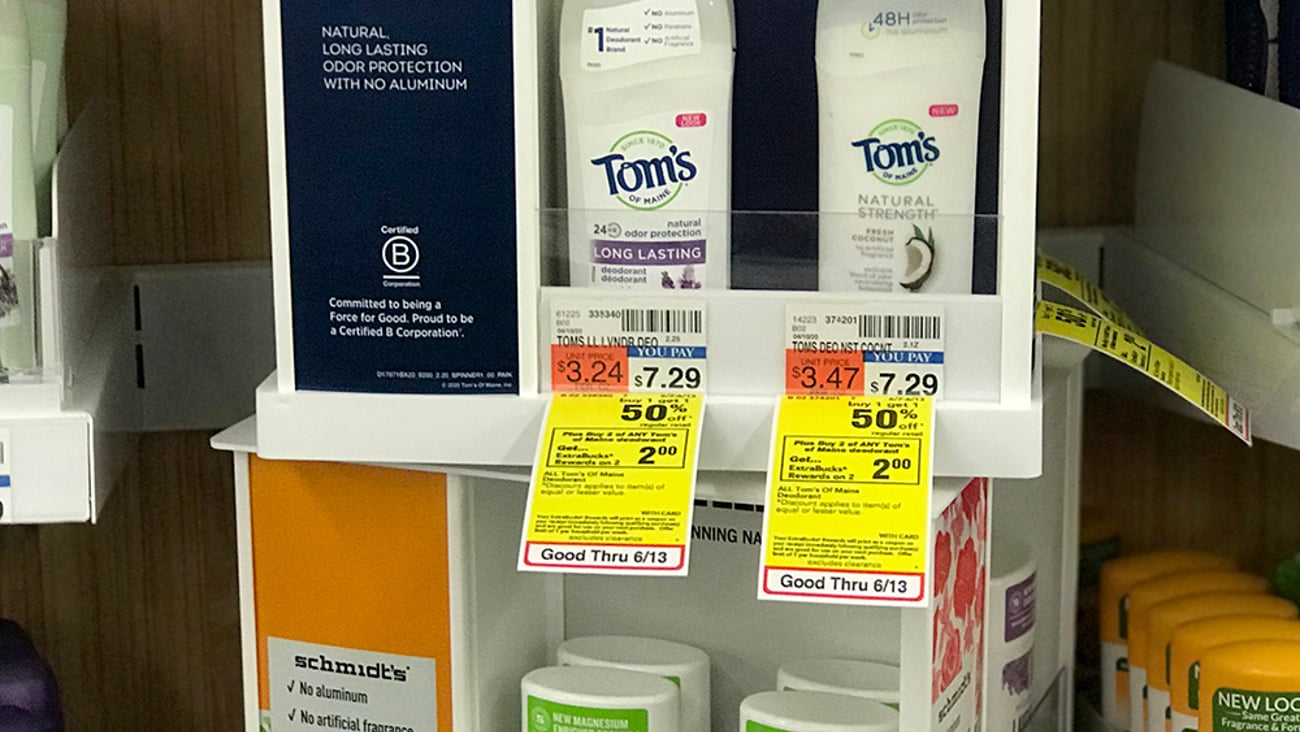 CVS Multi-Brand Natural Deodorant Shelf Display