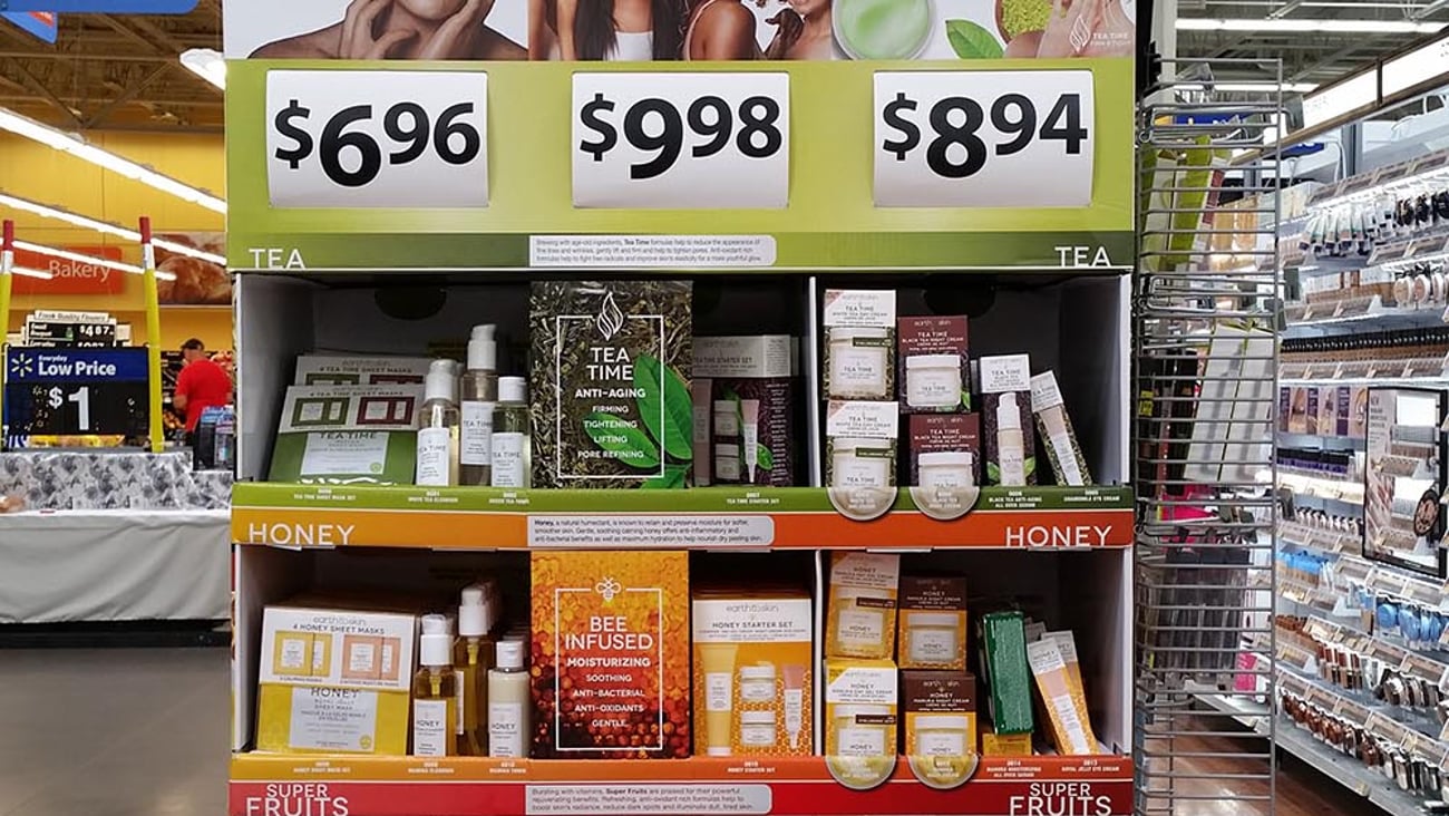 Walmart Earth to Skin Endcap Display